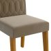 Conjunto de Mesa de Jantar Adele com Tampo de Vidro Off White e 4 Cadeiras Estofadas Paola Suede Joli e Madeira