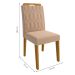 Conjunto de Mesa de Jantar Adele com Tampo de Vidro Off White e 4 Cadeiras Estofadas Paola Suede Nude e Madeira