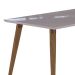 Conjunto de Mesa de Jantar Adele com Tampo de Vidro Off White e 4 Cadeiras Estofadas Paola Suede Nude e Madeira