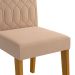 Conjunto de Mesa de Jantar Adele com Tampo de Vidro Off White e 4 Cadeiras Estofadas Paola Suede Nude e Madeira