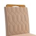 Conjunto de Mesa de Jantar Adele com Tampo de Vidro Off White e 4 Cadeiras Estofadas Paola Suede Nude e Madeira