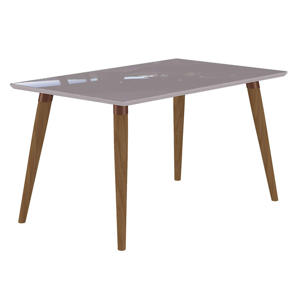 Conjunto de Mesa de Jantar Adele com Tampo de Vidro Off White e 4 Cadeiras Pé Palito Charles Eames Branco