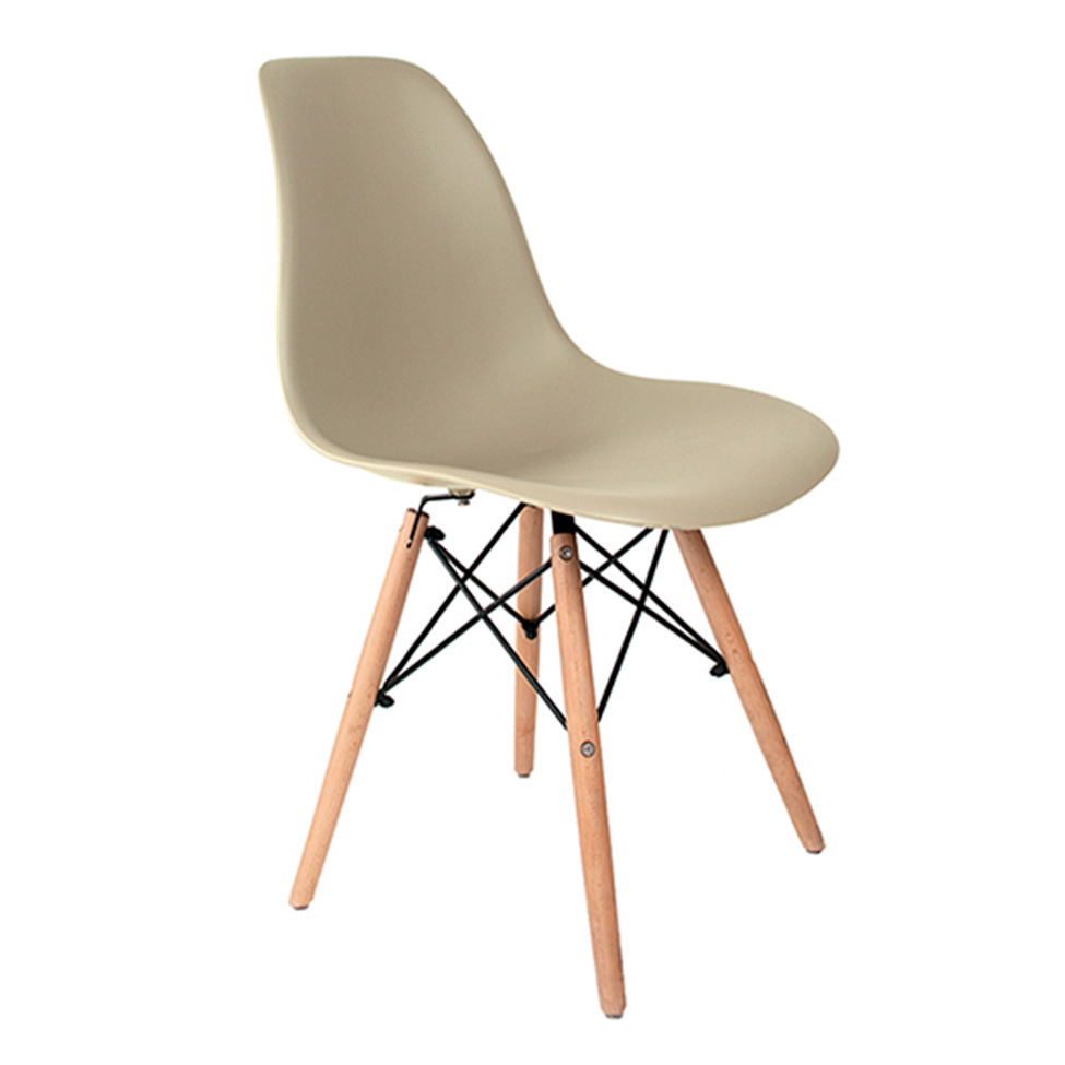 Conjunto de Mesa de Jantar Adele com Tampo de Vidro Off White e 4 Cadeiras Pé Palito Charles Eames Fendi