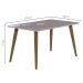 Conjunto de Mesa de Jantar Adele com Tampo de Vidro Off White e 4 Cadeiras Pé Palito Saarinen Wood Preto