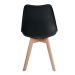 Conjunto de Mesa de Jantar Adele com Tampo de Vidro Off White e 4 Cadeiras Pé Palito Saarinen Wood Preto