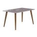 Conjunto de Mesa de Jantar Adele com Tampo de Vidro Off White e 4 Cadeiras Pé Palito Tóquio Branco