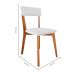 Conjunto de Mesa de Jantar Adele com Tampo de Vidro Off White e 4 Cadeiras Pé Palito Tóquio Mel e Branco