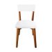 Conjunto de Mesa de Jantar Adele com Tampo de Vidro Off White e 4 Cadeiras Pé Palito Tóquio Mel e Branco