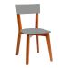 Conjunto de Mesa de Jantar Adele com Tampo de Vidro Off White e 4 Cadeiras Pé Palito Tóquio Mel e Cinza