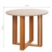 Conjunto de Mesa de Jantar Redonda com Tampo Flora II Off White e 4 Cadeiras Maia Linho Gengibre