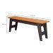 Conjunto de Mesa de Jantar Retangular com 2 Bancos Aurora Nature e Chumbo