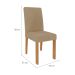 Conjunto de Mesa de Jantar Retangular com Tampo de Vidro Off White Agata e 4 Cadeiras Maia Linho Gengibre e Nature