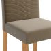 Conjunto de Mesa de Jantar Retangular com Tampo de Vidro Off White Maite e 4 Cadeiras Clarice Suede Joli e Nature