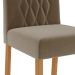 Conjunto de Mesa de Jantar Retangular com Tampo de Vidro Off White Maite e 4 Cadeiras Juliana Suede Joli e Nature