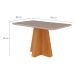 Conjunto de Mesa de Jantar Retangular com Tampo de Vidro Off White Maite e 4 Cadeiras Maia Linho Gengibre e Nature