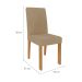 Conjunto de Mesa de Jantar Retangular com Tampo de Vidro Off White Maite e 4 Cadeiras Maia Linho Gengibre e Nature