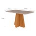 Conjunto de Mesa de Jantar Retangular com Tampo de Vidro Off White Maite e 4 Cadeiras Paola Suede Nude e Nature