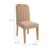 Conjunto de Mesa de Jantar Retangular com Tampo de Vidro Off White Maite e 4 Cadeiras Paola Suede Nude e Nature