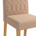 Conjunto de Mesa de Jantar Retangular com Tampo de Vidro Off White Maite e 4 Cadeiras Paola Suede Nude e Nature