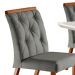 Conjunto de Mesa de Jantar Retangular com Tampo de Vidro e 4 Cadeiras Jasmin Linho Cinza
