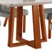 Conjunto de Mesa de Jantar Retangular com Tampo de Vidro e 4 Cadeiras Jasmin Linho Cinza