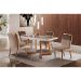 Conjunto de Mesa de Jantar Retangular com Tampo de Vidro e 4 Cadeiras Maya Linho Marrom