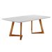 Conjunto de Mesa de Jantar Retangular com Tampo de Vidro e 4 Cadeiras Maya Linho Marrom
