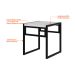 Conjunto de Mesa de Jantar com 2 Bancos Wooden Branco e Preto