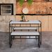 Conjunto de Mesa de Jantar com 2 Bancos Wooden Branco e Preto