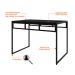 Conjunto de Mesa de Jantar com 2 Bancos Wooden Ônix e Preto