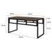 Conjunto de Mesa de Jantar com 2 Bancos Wooden Carvalho Dark e Preto