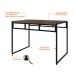 Conjunto de Mesa de Jantar com 2 Bancos Wooden Carvalho Dark e Preto