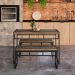 Conjunto de Mesa de Jantar com 2 Bancos Wooden Carvalho Dark e Preto