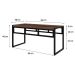 Conjunto de Mesa de Jantar com 2 Bancos Wooden Nogal e Preto