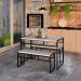 Conjunto de Mesa de Jantar com 2 Bancos Wooden Snow e Preto