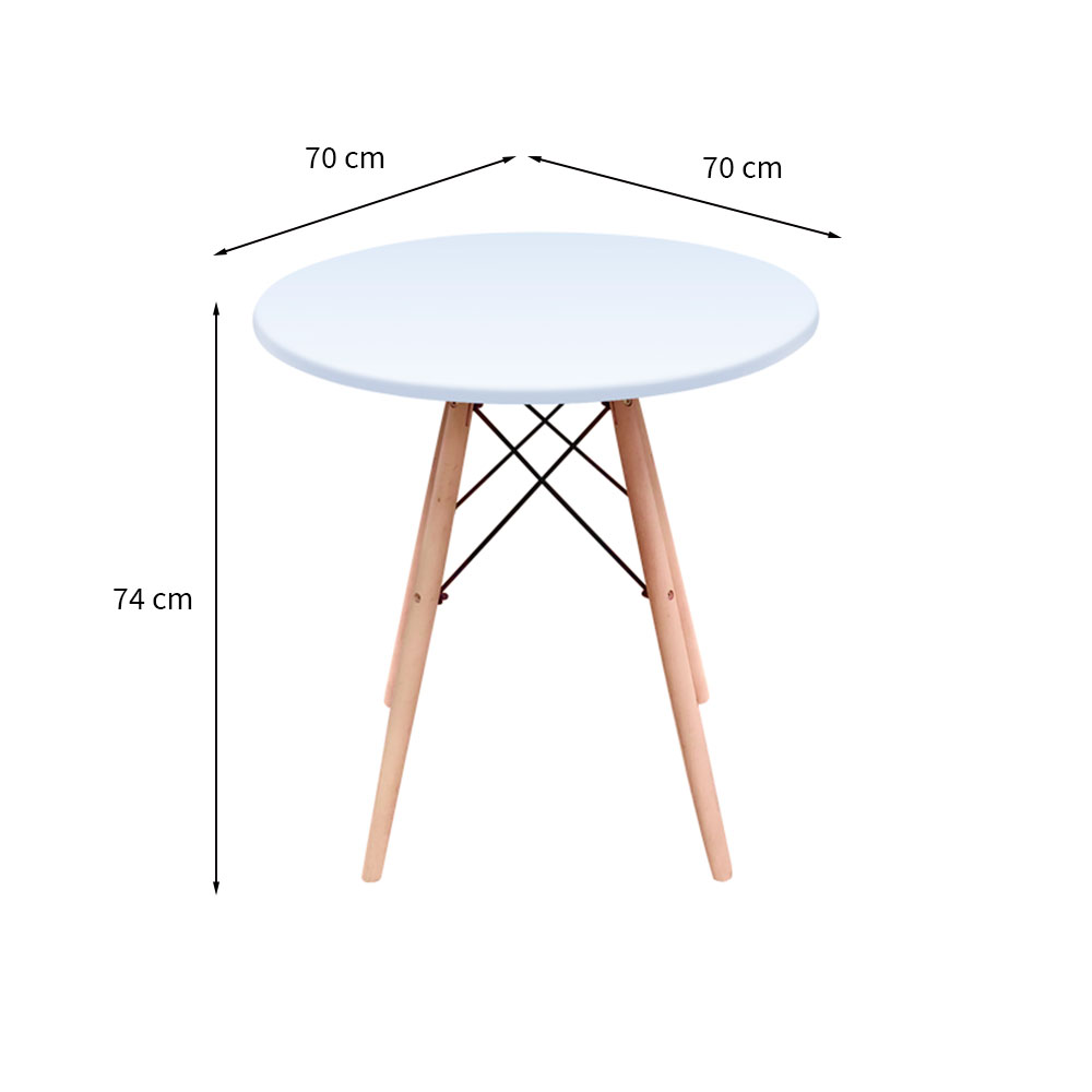 Conjunto de Mesa de Jantar com 2 Cadeiras Eames Branco 