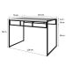 Conjunto de Mesa de Jantar com 4 Bancos Wooden Branco e Preto