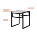 Conjunto de Mesa de Jantar com 4 Bancos Wooden Branco e Preto