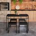 Conjunto de Mesa de Jantar com 4 Bancos Wooden Ônix e Preto