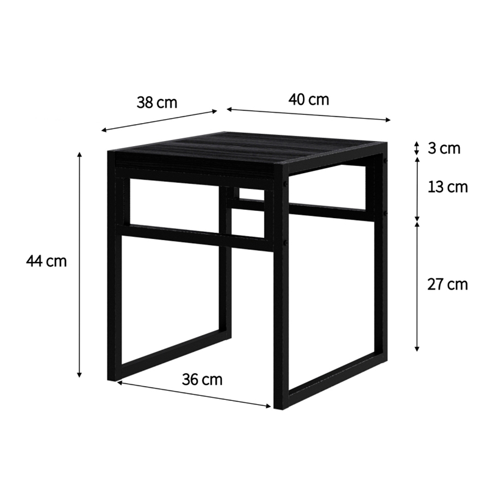 Conjunto de Mesa de Jantar com 4 Bancos Wooden Ônix e Preto