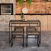 Conjunto de Mesa de Jantar com 4 Bancos Wooden Carvalho Dark e Preto