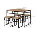 Conjunto de Mesa de Jantar com 4 Bancos Wooden Carvalho e Preto