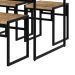 Conjunto de Mesa de Jantar com 4 Bancos Wooden Carvalho e Preto