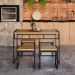 Conjunto de Mesa de Jantar com 4 Bancos Wooden Mel e Preto