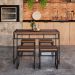 Conjunto de Mesa de Jantar com 4 Bancos Wooden Nogal e Preto