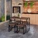 Conjunto de Mesa de Jantar com 4 Bancos Wooden Nogal e Preto