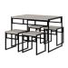 Conjunto de Mesa de Jantar com 4 Bancos Wooden Snow e Preto