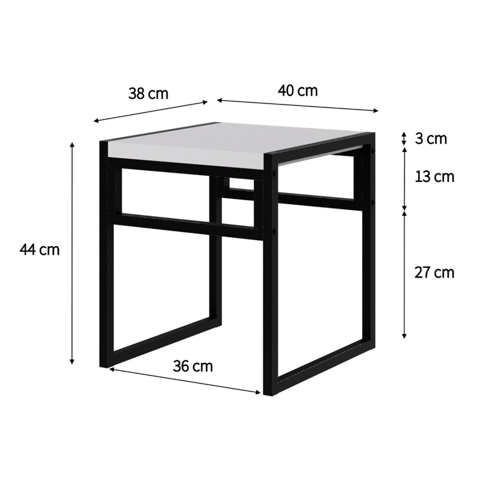 Conjunto de Mesa de Jantar com 4 Bancos Wooden Snow e Preto