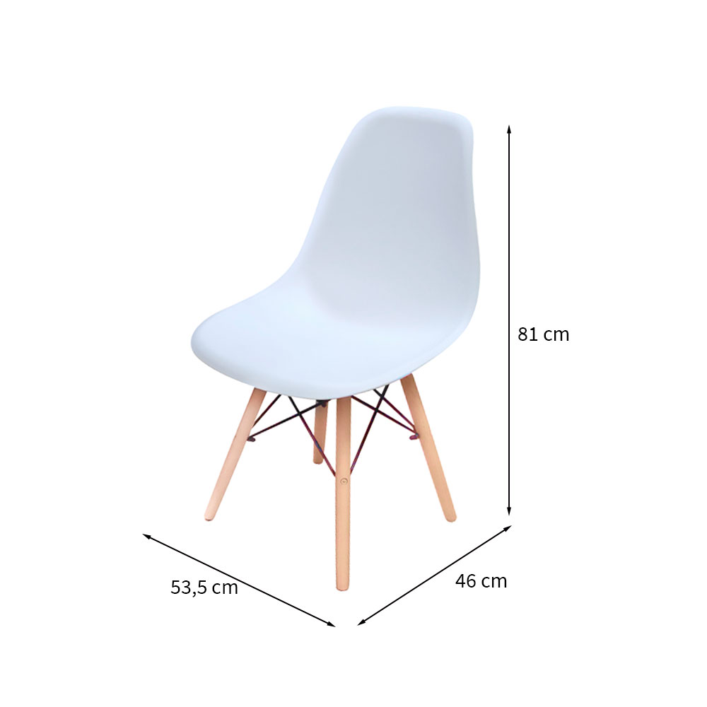 Conjunto de Mesa de Jantar com 4 Cadeiras Eames Branco 