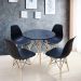 Conjunto de Mesa de Jantar com 4 Cadeiras Eames Preto 